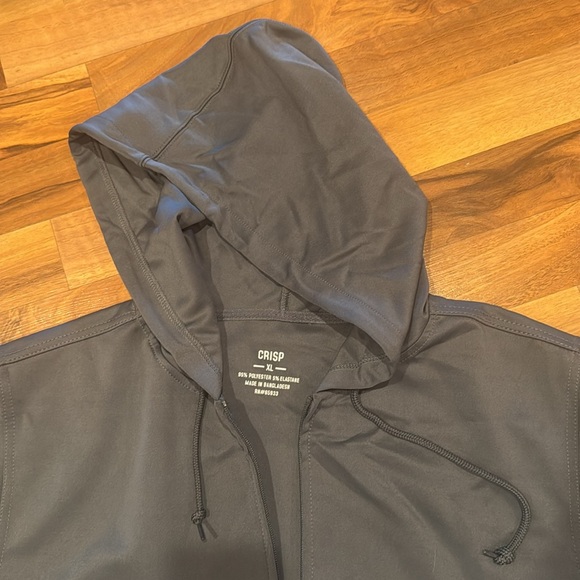 Casual Gray Zip-Up Hoodie by Crisp - Picture 4 of 5